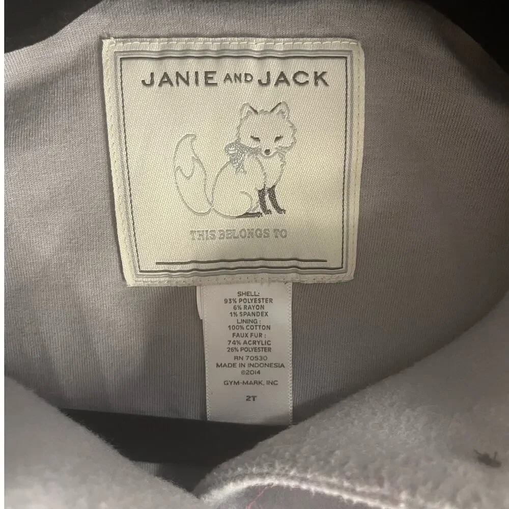Janie and Jack Faux Fur Trim Hooded Cape Faux Fur Trimmed Hood Fully Lined sz 2T